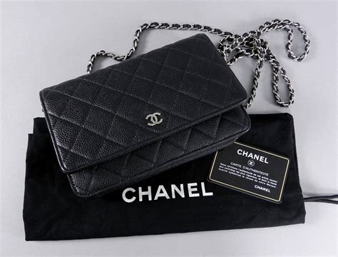 chanel black caviar bag black chain|CHANEL Caviar Quilted Wallet on Chain WOC Black.